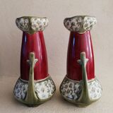 Pair of fives-lille art nouveau vases with handles