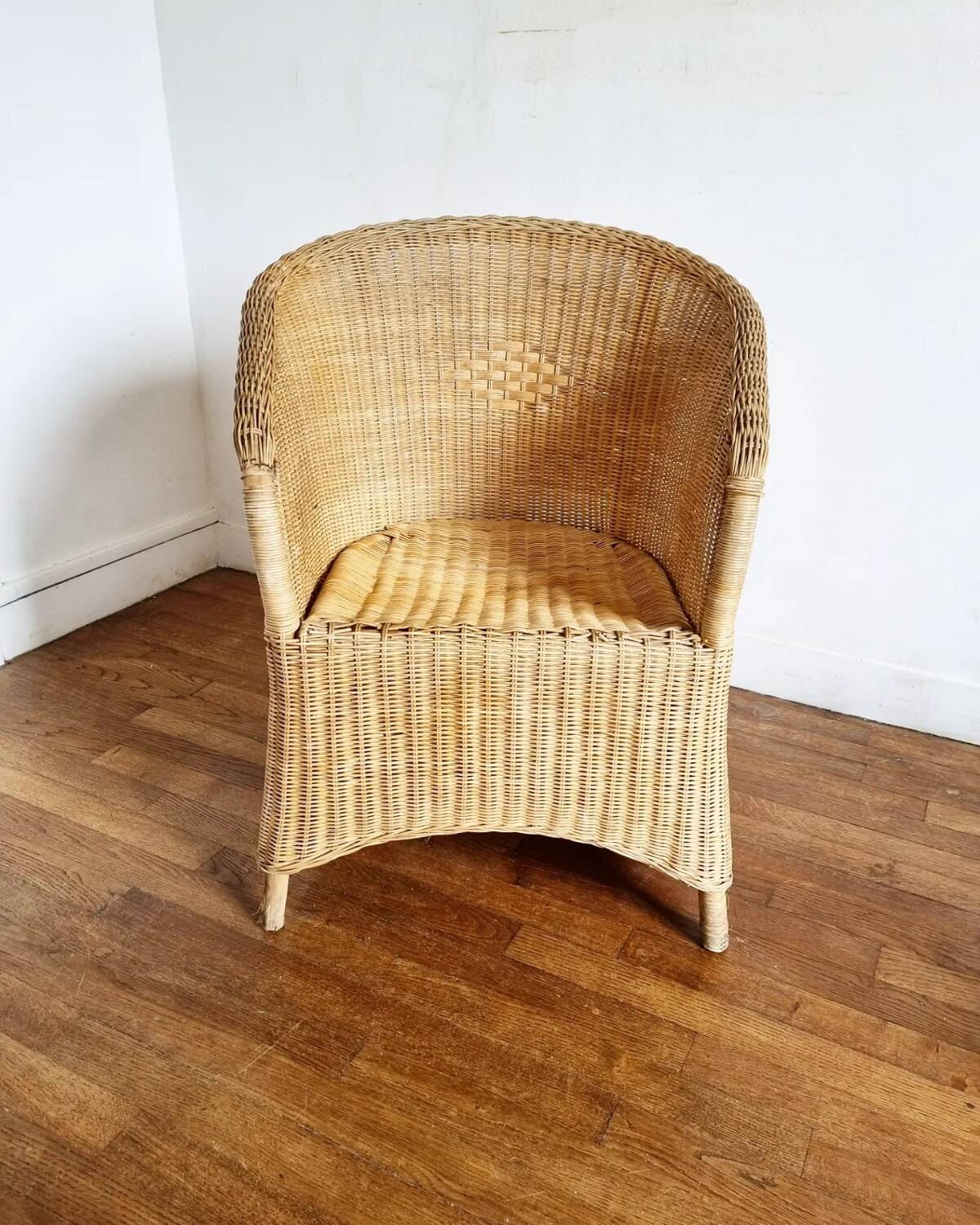 Fauteuil en rotin vintage