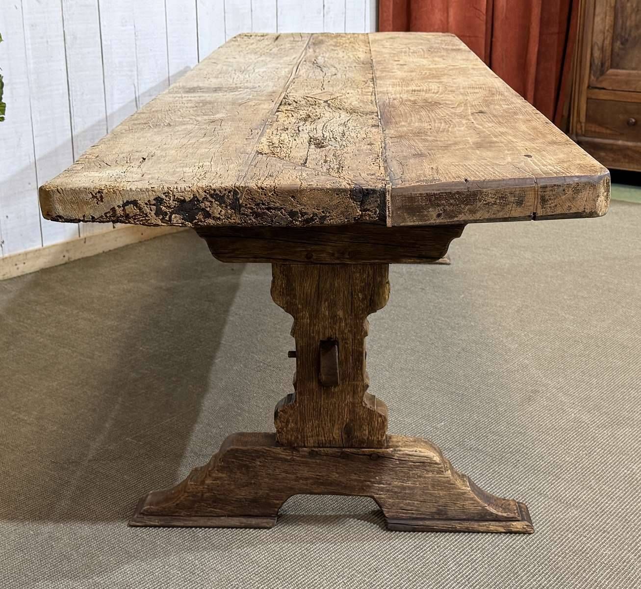 Table monastère en chêne brut XIXème