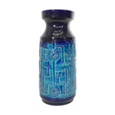 Vase in blue ceramics, 1970-1980