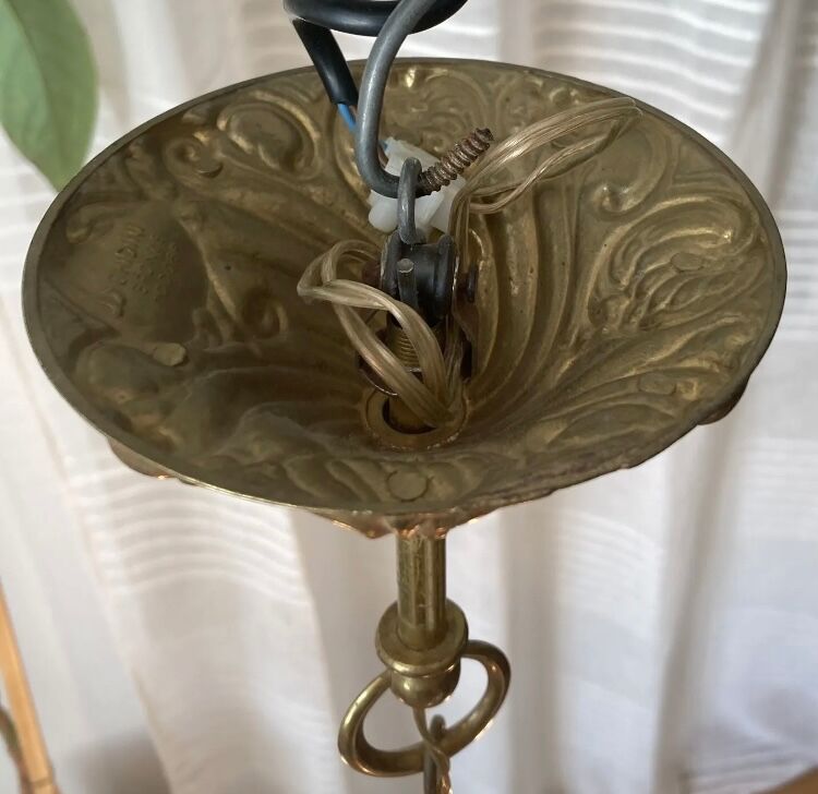 Louis XV cage chandelier gilded bronze with 3 lights twentieth era