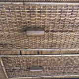 Vintage rattan dresser