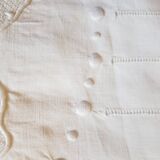 Hand embroidered linen sheet and its 2 matching pillowcases monogrammed BM