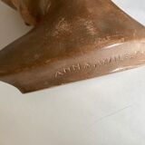 Child's head in terracotta 1920 wooden base