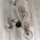 Pair of matching brass and bakelite chandeliers, 3 and 5 branches, 70s milk