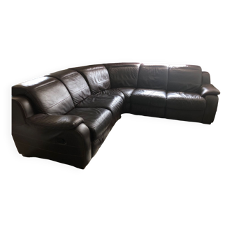 Full grain leather corner sofa