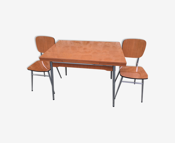 Table formica Supermatic and two chairs | Selency