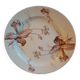 Old round earthenware dish from kg luneville with brown floral decoration