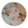 Old round earthenware dish from kg luneville with brown floral decoration
