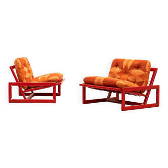 Paire de chaises longues Carlotta par Tobia & Afra Scarpa pour Cassina, Italie