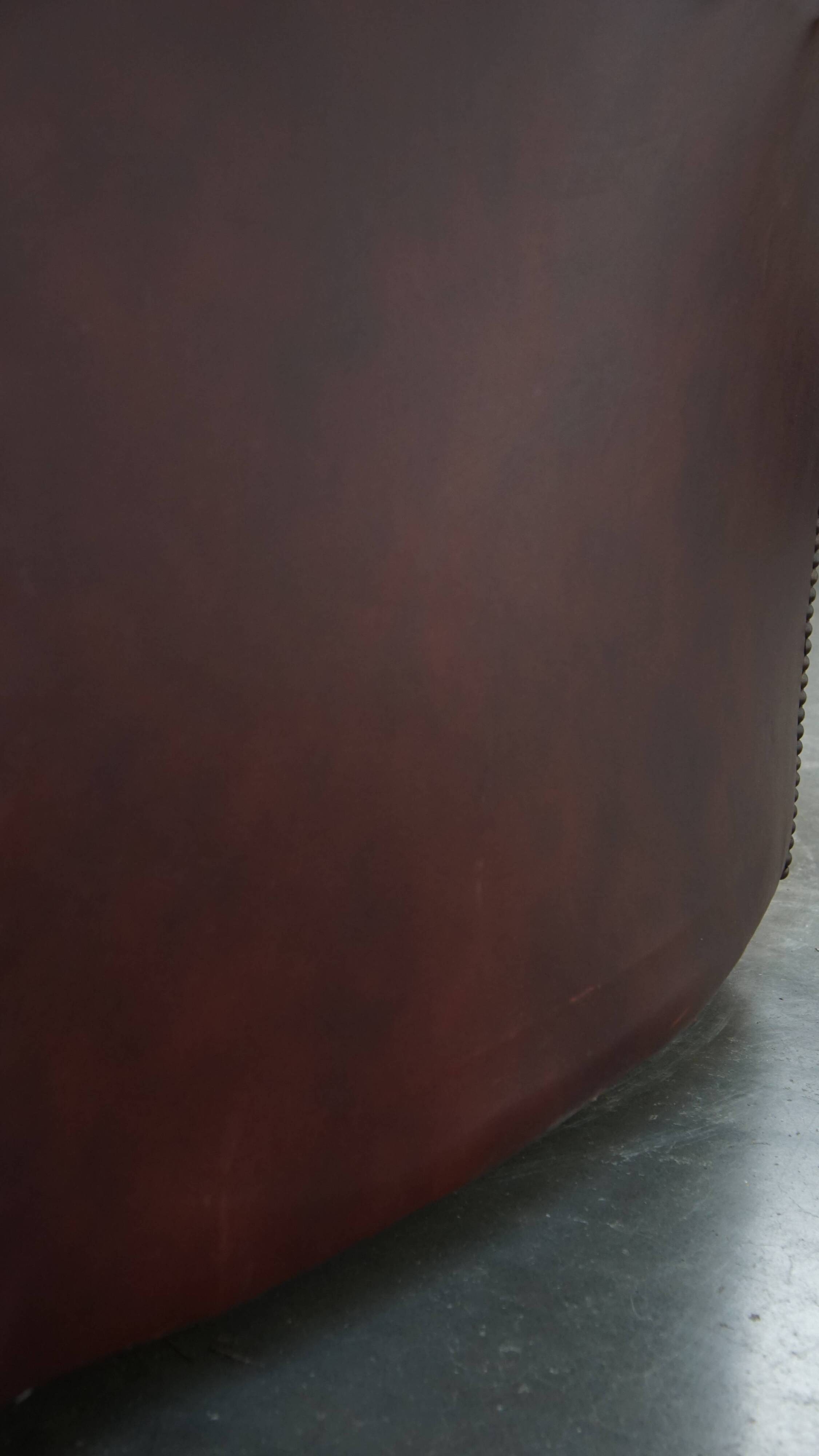 English Cowhide Leather Chesterfield Armchair