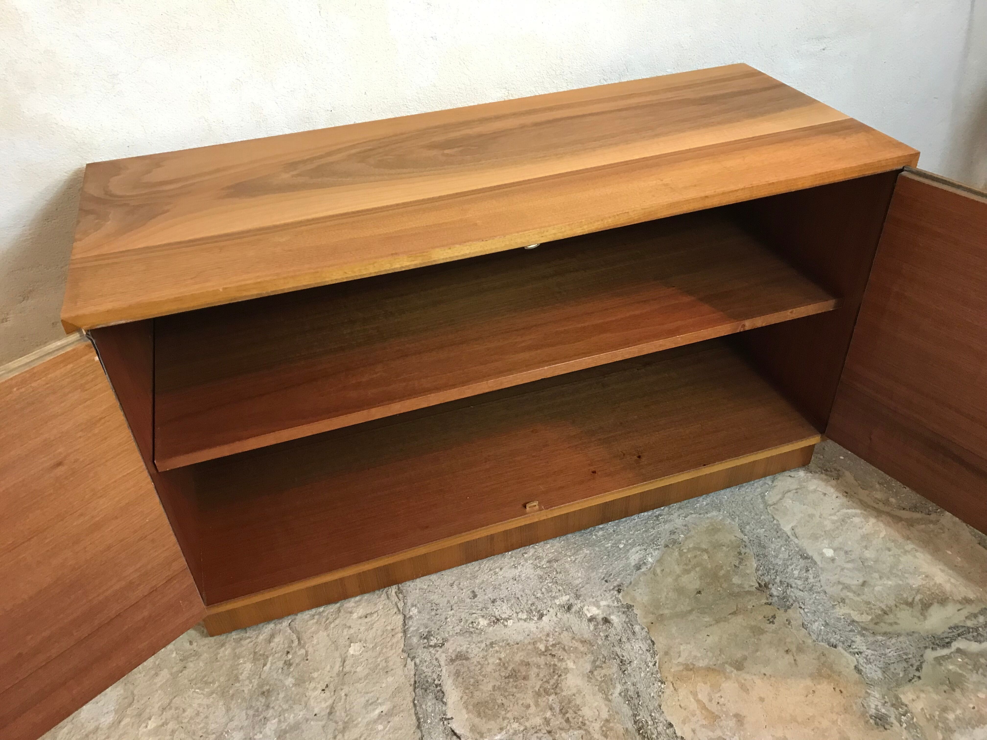 Buffet Box storage cabinet vintage blond walnut 1960-80's