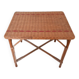 Table en rotin vintage