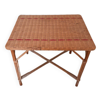 Table en rotin vintage