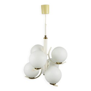 Lustre 6 globes en opaline