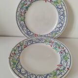 3 plates Churchill England mosaic and floral design