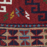 Red wool tribal runner rug long handmade oriental wool carpet rug 61x190cm