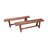 Pair of solid oak benches