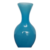 Blue and white opaline vase