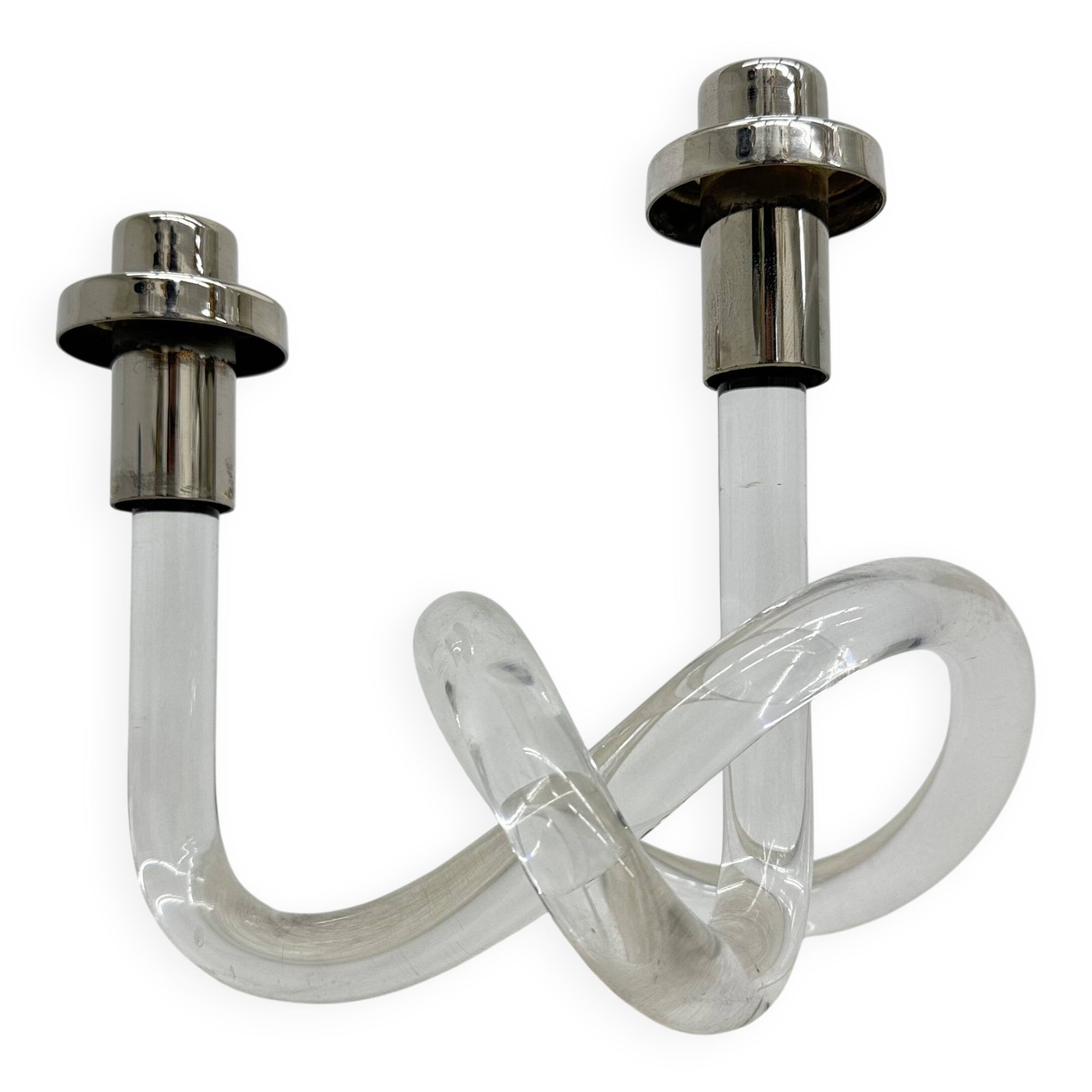 Dorothy Thorpe Pretzel mid-century lucite candle stick, 1940’s