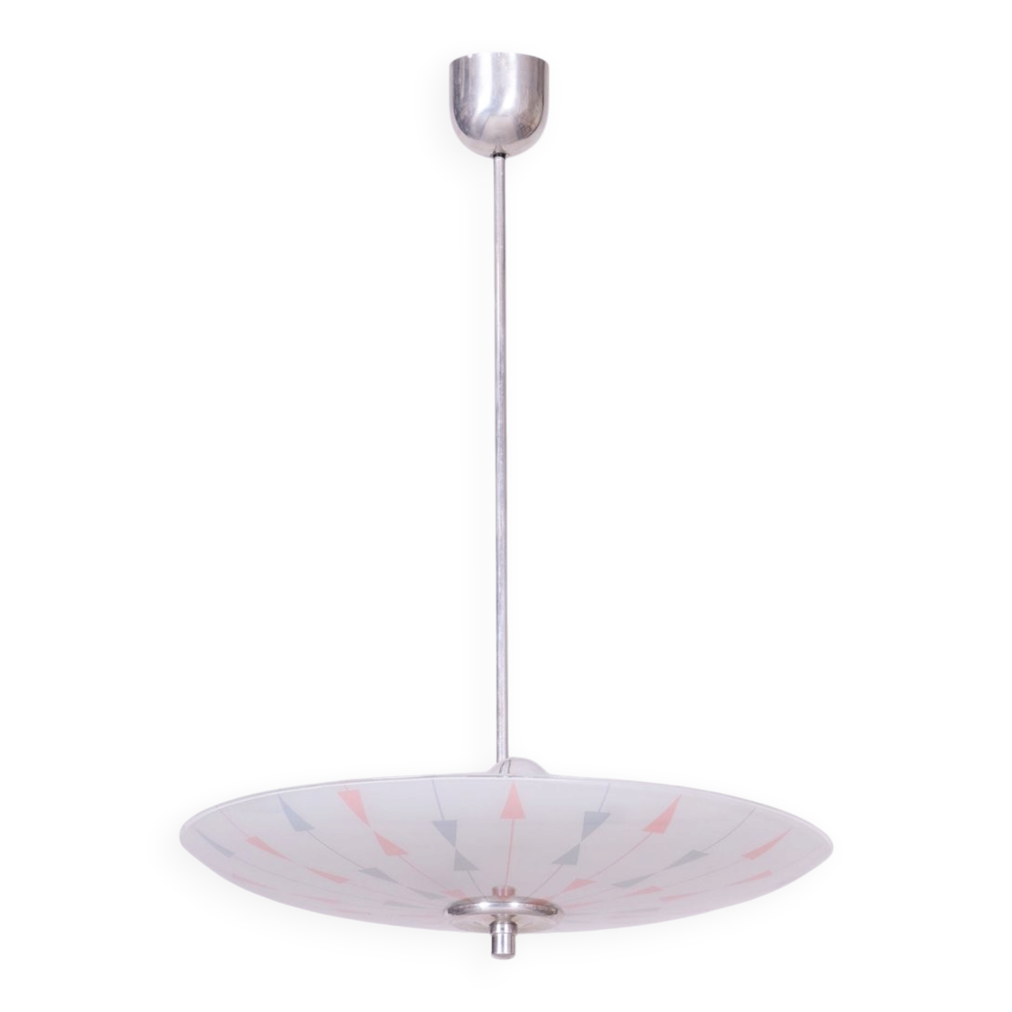 Mid-Century Chandelier in Chromed Steel by Napako, Czech, 1950s