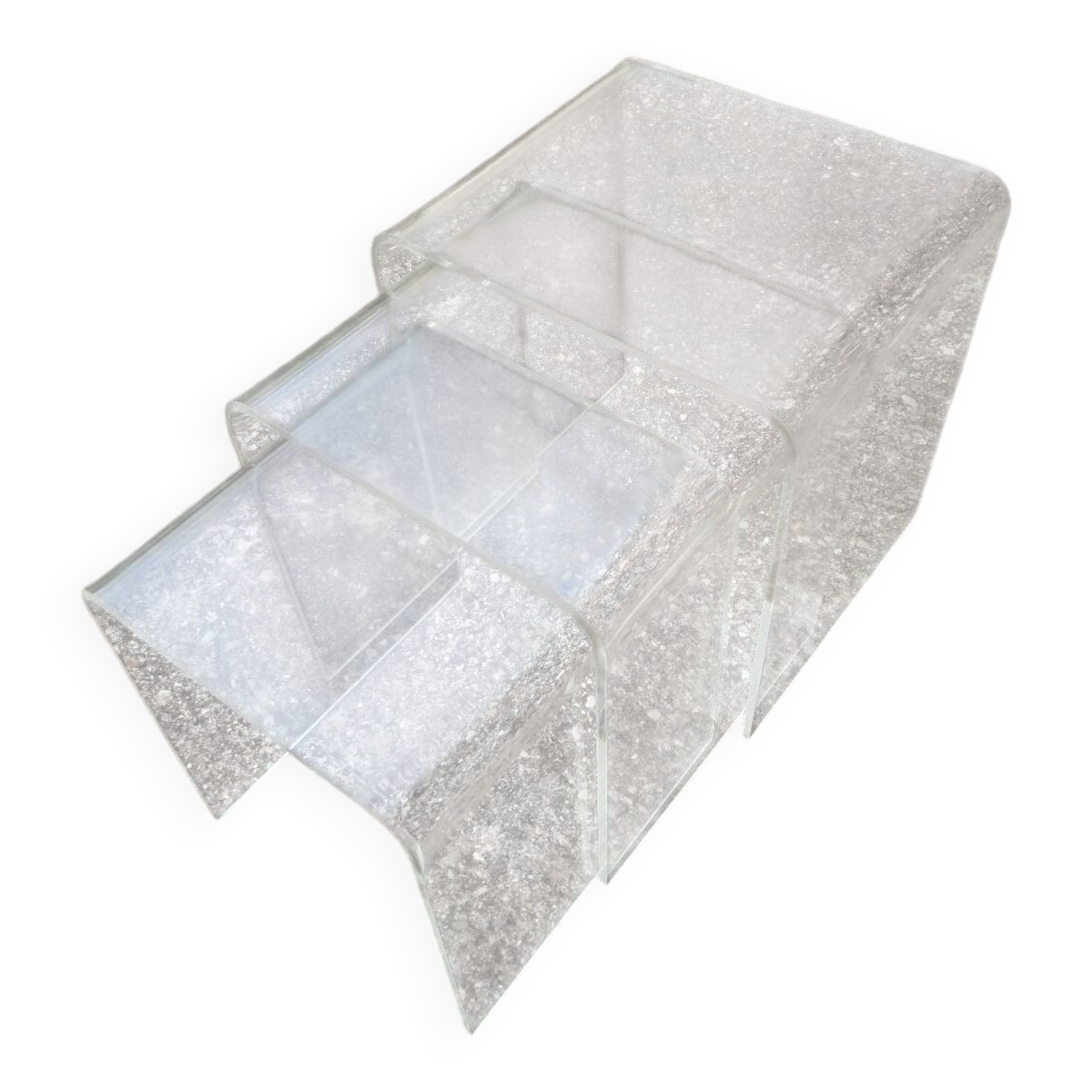 3 nesting tables in plexiglass