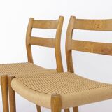 Niels Otto Møller Model 84 Dining Chairs Set of 4, Oak, 1970s Danish
