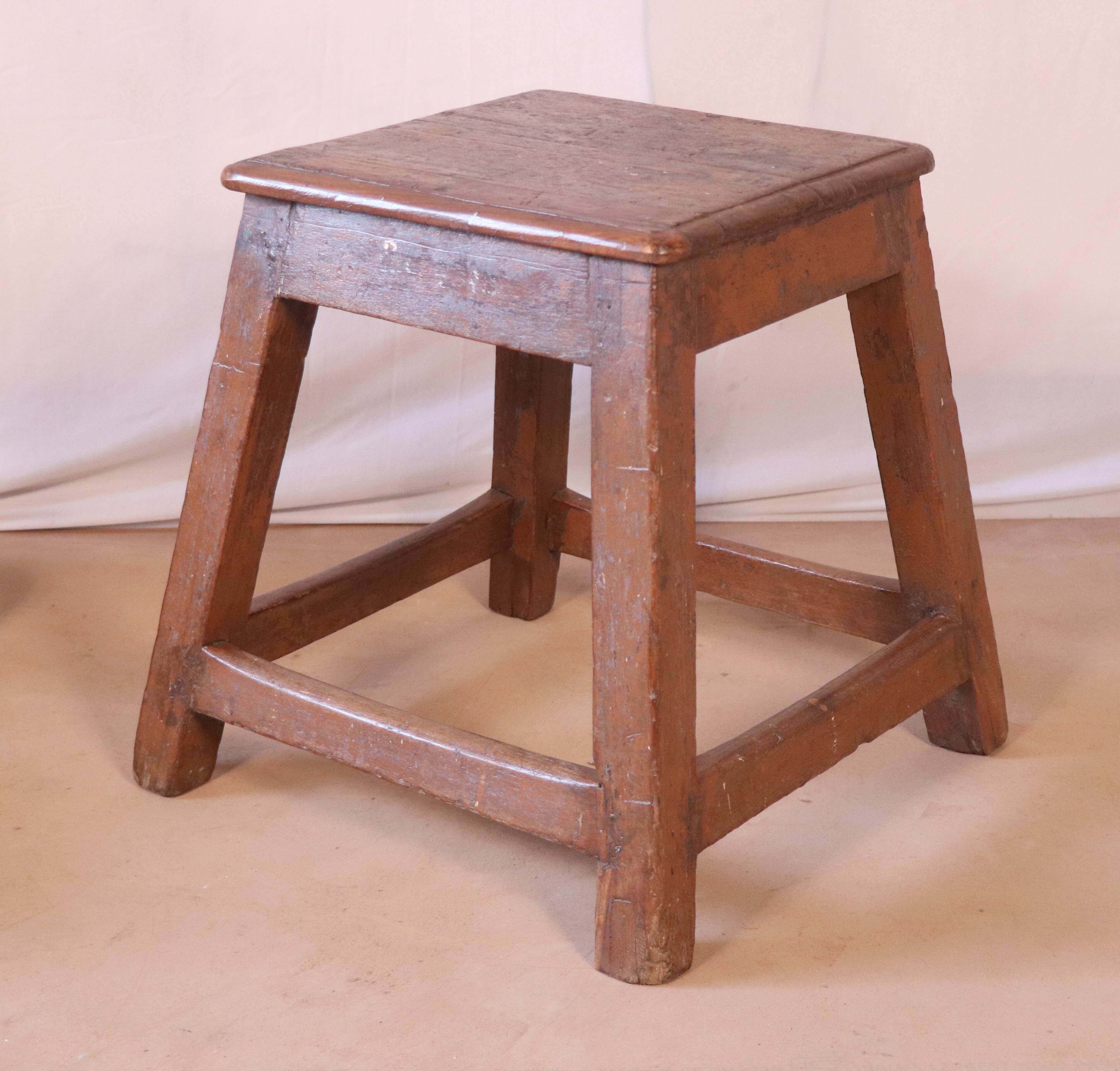 Old Burmese teak workshop stool