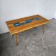 Rattan and ceramic coffee table, 60s