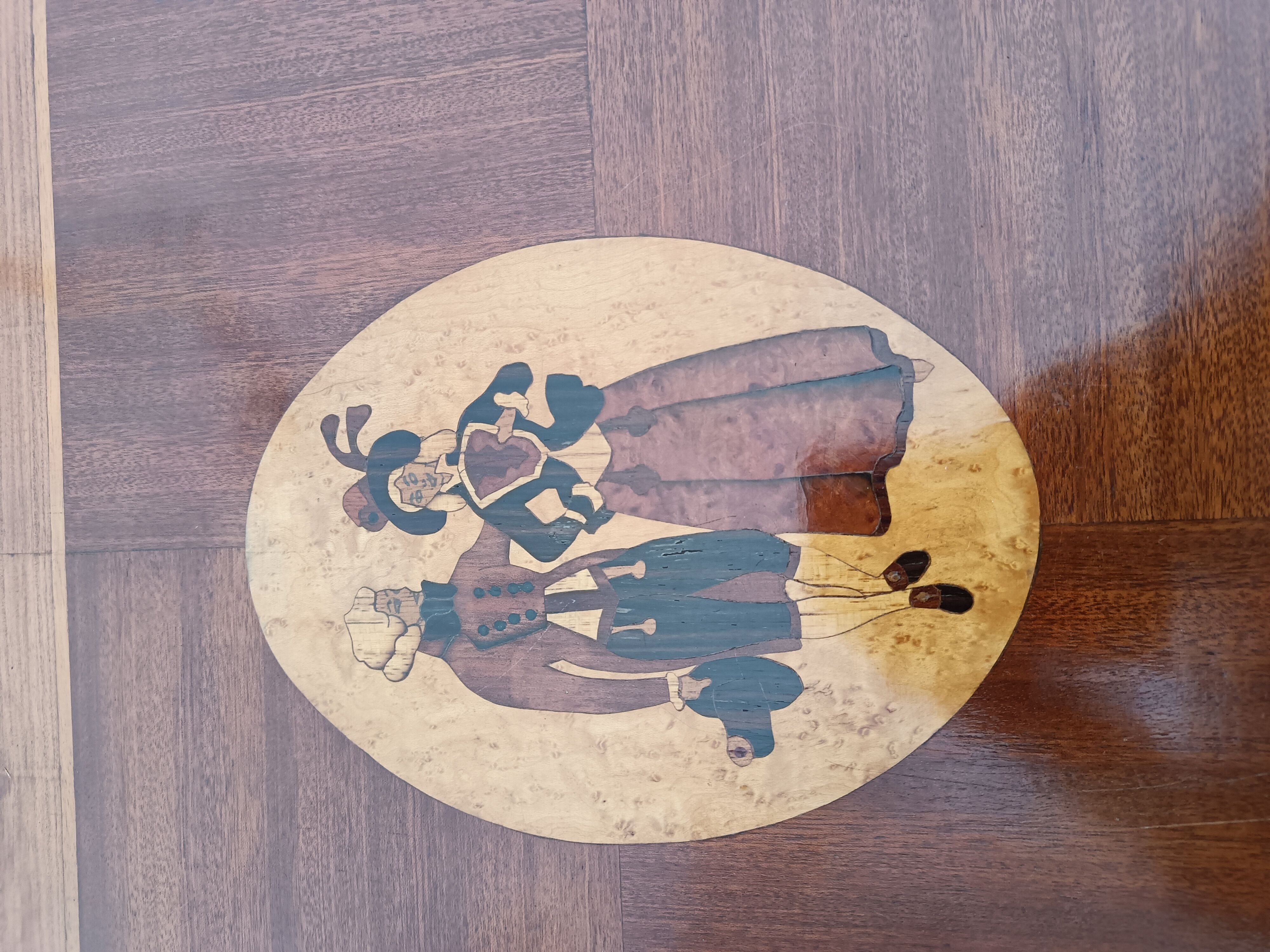 Old Louis XVI style chest of drawers in marquetry