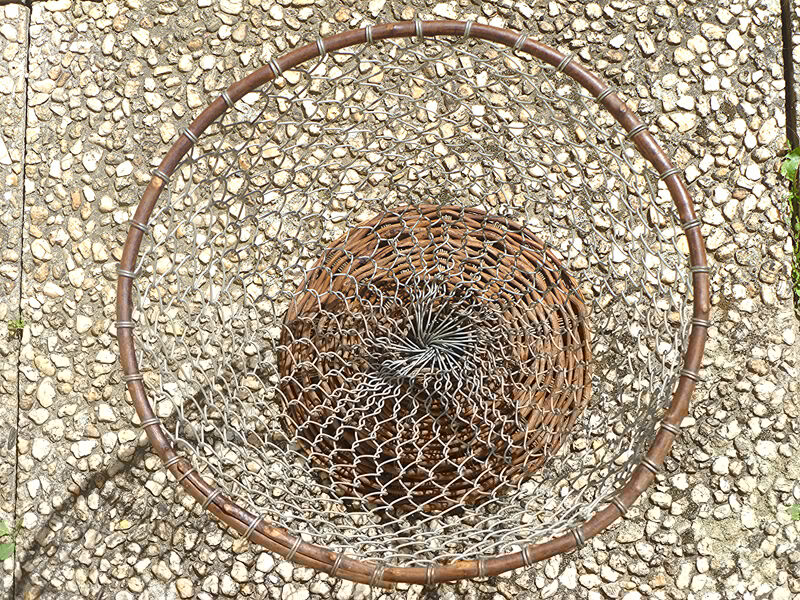 wicker paper basket, screened