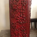West Germany red ceramic vase 60s vintage