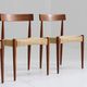 Set of 4 Paper Cord Danish Dining Chairs by Arne Hovmand-Olsen for Mogens Kold