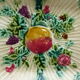 Fruit cut, dish in rectanguary shape, fruits and flowers, art deco