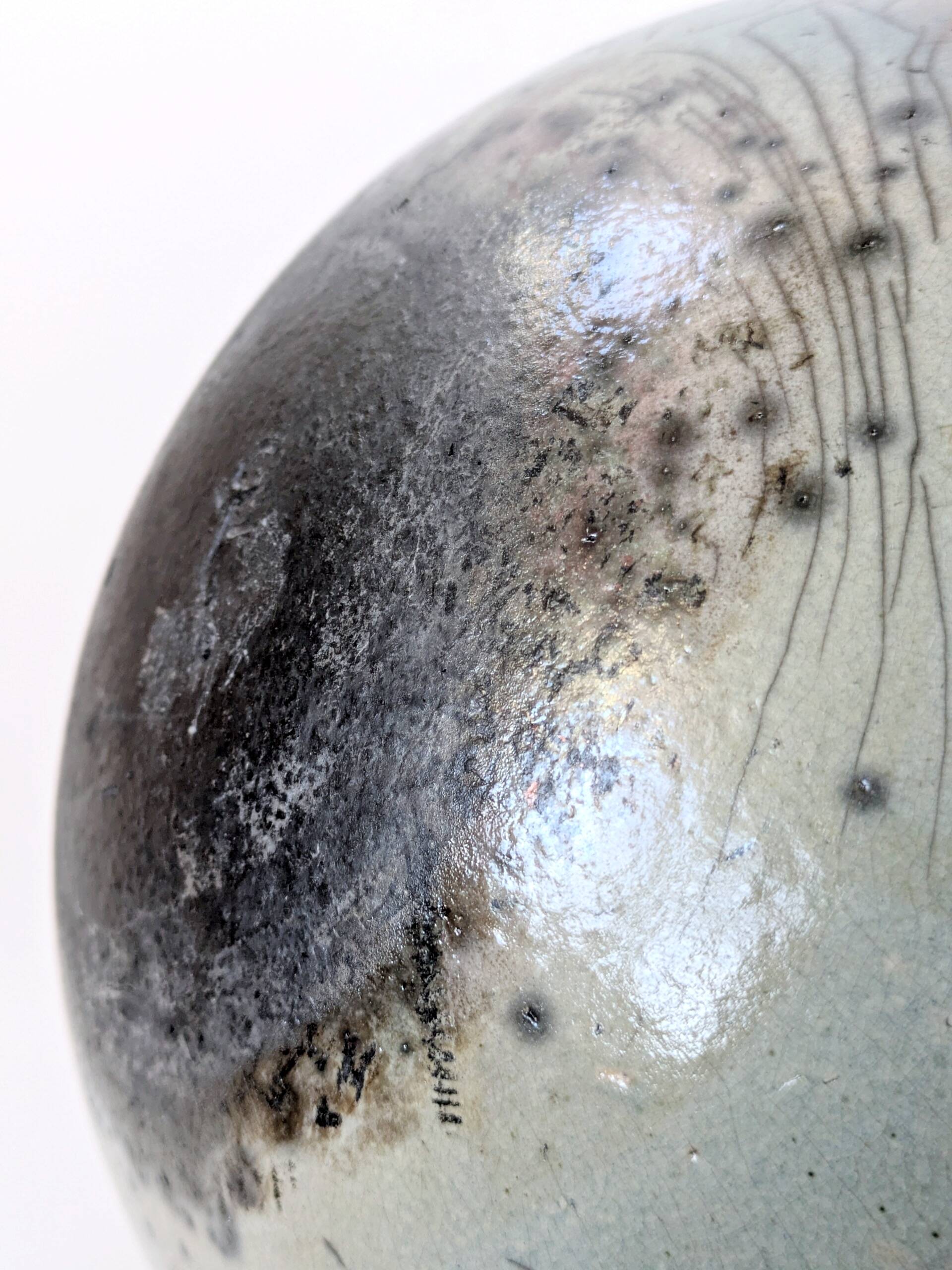 Vintage Raku ceramic bowl, handmade, signed, Japanese craftsmanship.