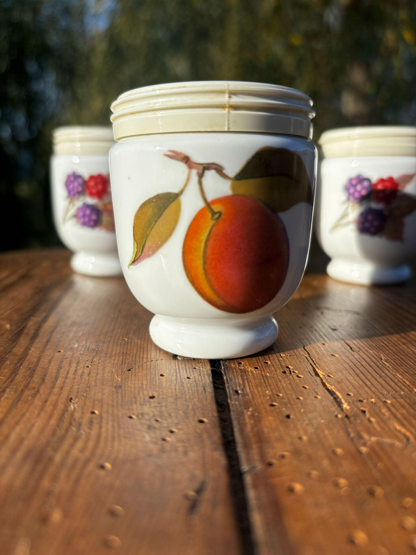 Set of 5 egg coddler bases or egg coddler Royal Worcester
