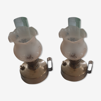 Brass oil lamps