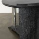 Vintage ebonised oak and mirror mosaic pedestal table