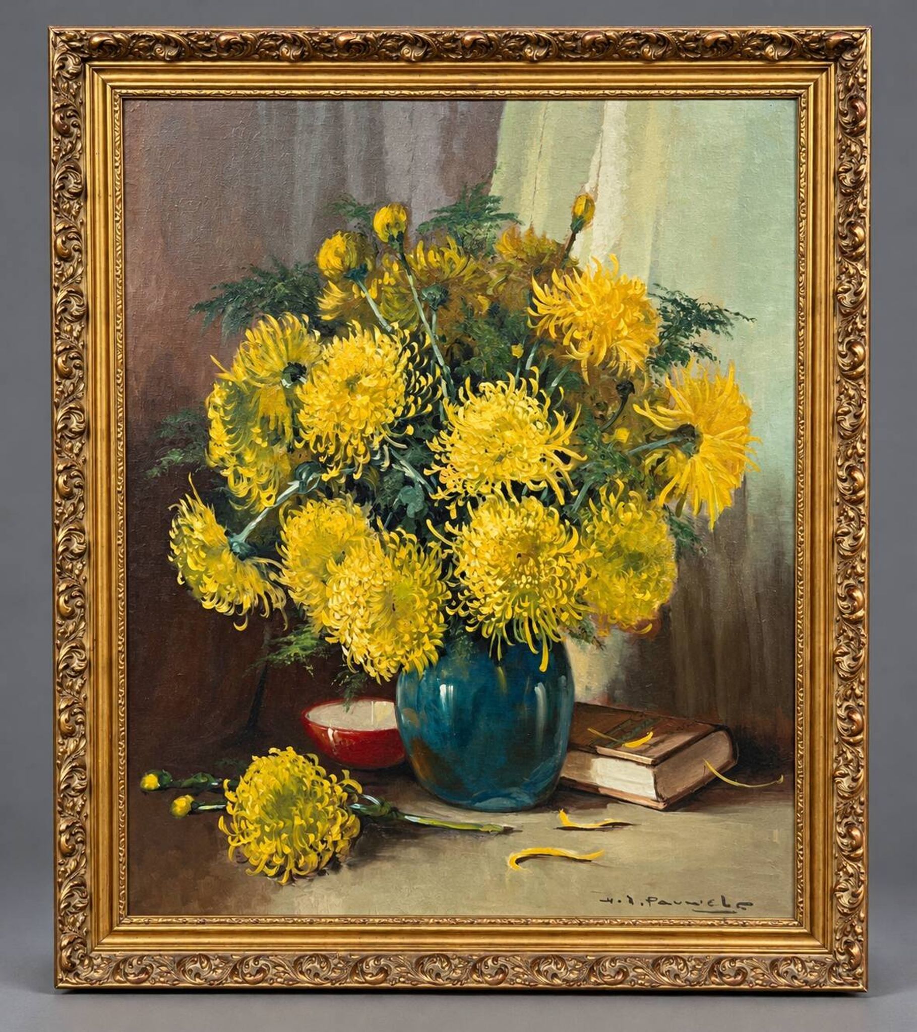 Henri Joseph Pauwels (1903–1983). Still life with chrysanthemums.