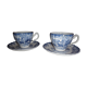 2 chocolate and English porcelain saucers