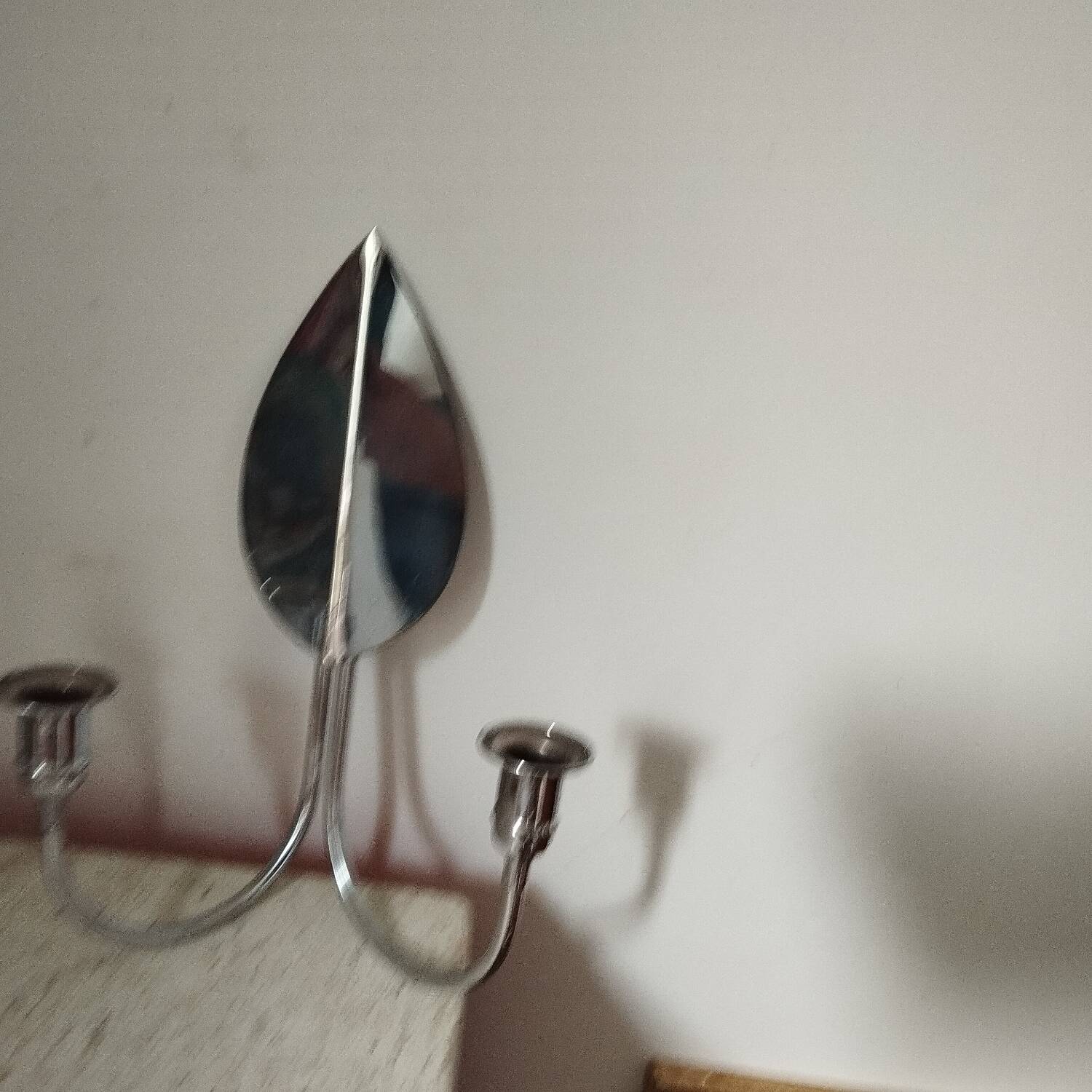 2 chrome candlestick wall lights from the 70s