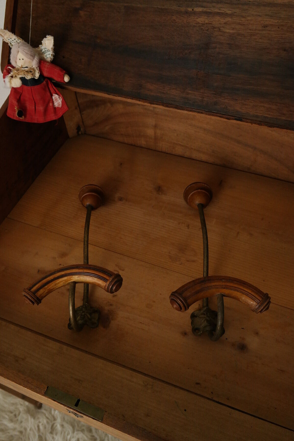 Old schoolboy walnut desk