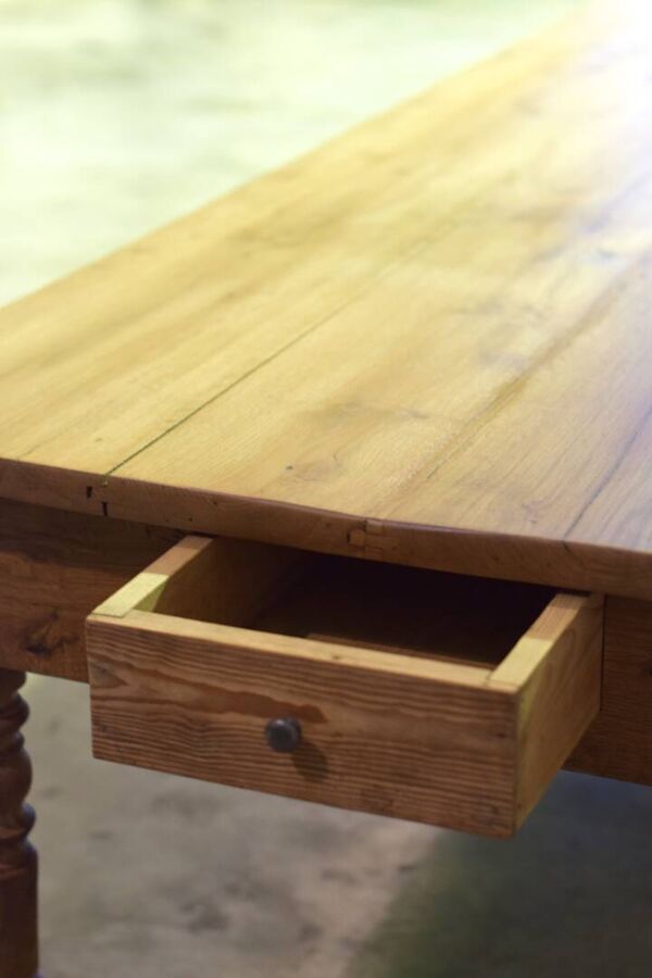 Xxl table de passementerie chêne 1950