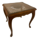 Wood and wicker side table, 1940s