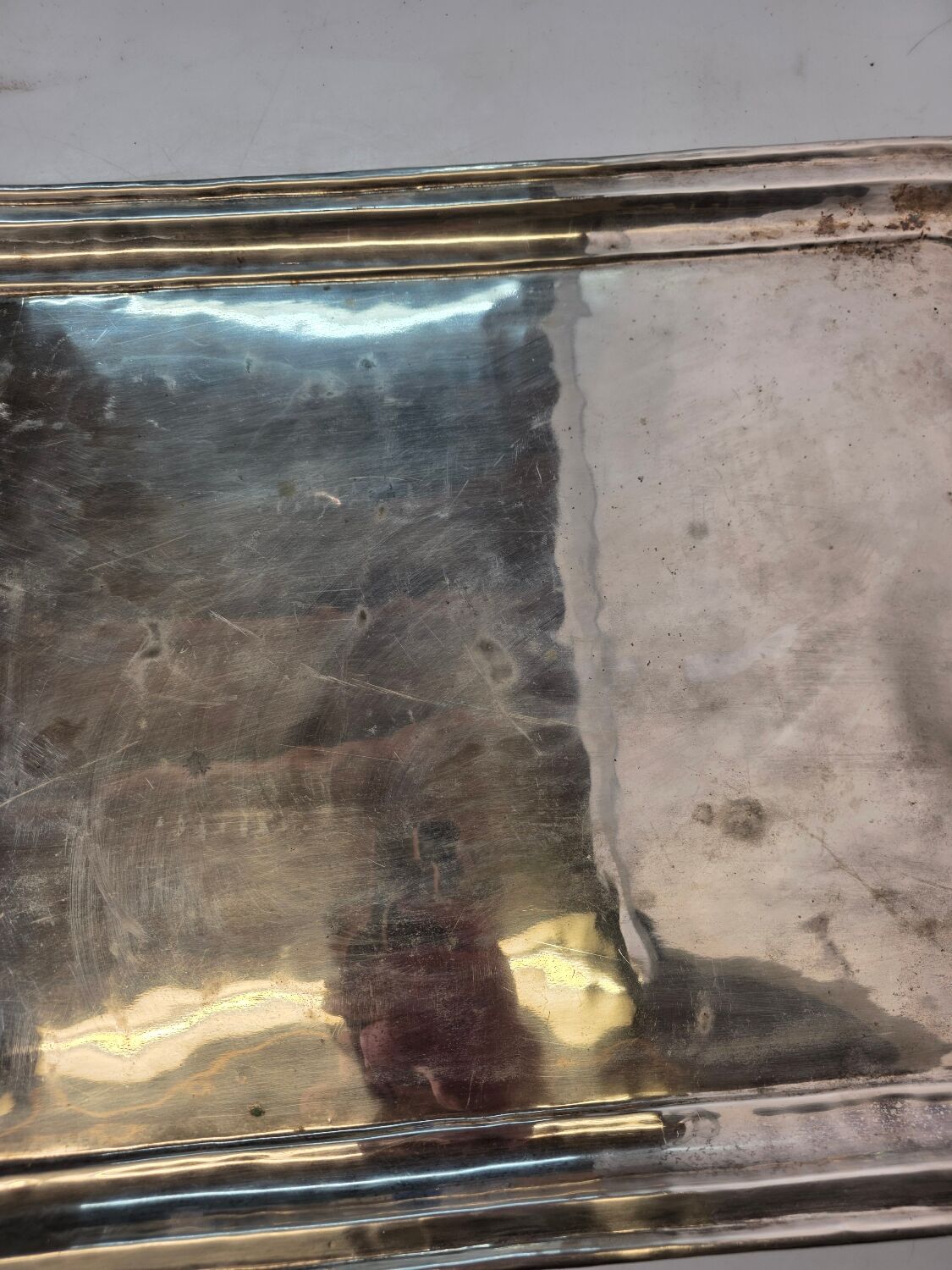 Antique silver-plated tray