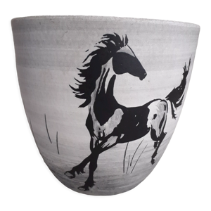 Pot vintage en céramique signé