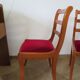 Solid cherry wood chairs and red velvet seat - Set of 4 - Louis Philippe style