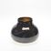 Brown blown glass vase with blue scrolls by Claude Morin, Dieulefit 1979