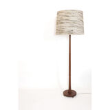Teak floor lamp and wool lampshade Denmark 1960 1970