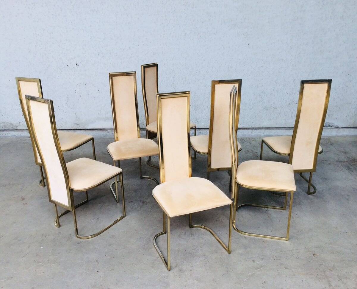 Hollywood Regency dining chairs from Belgo Chrom, 1970s, set of 8.